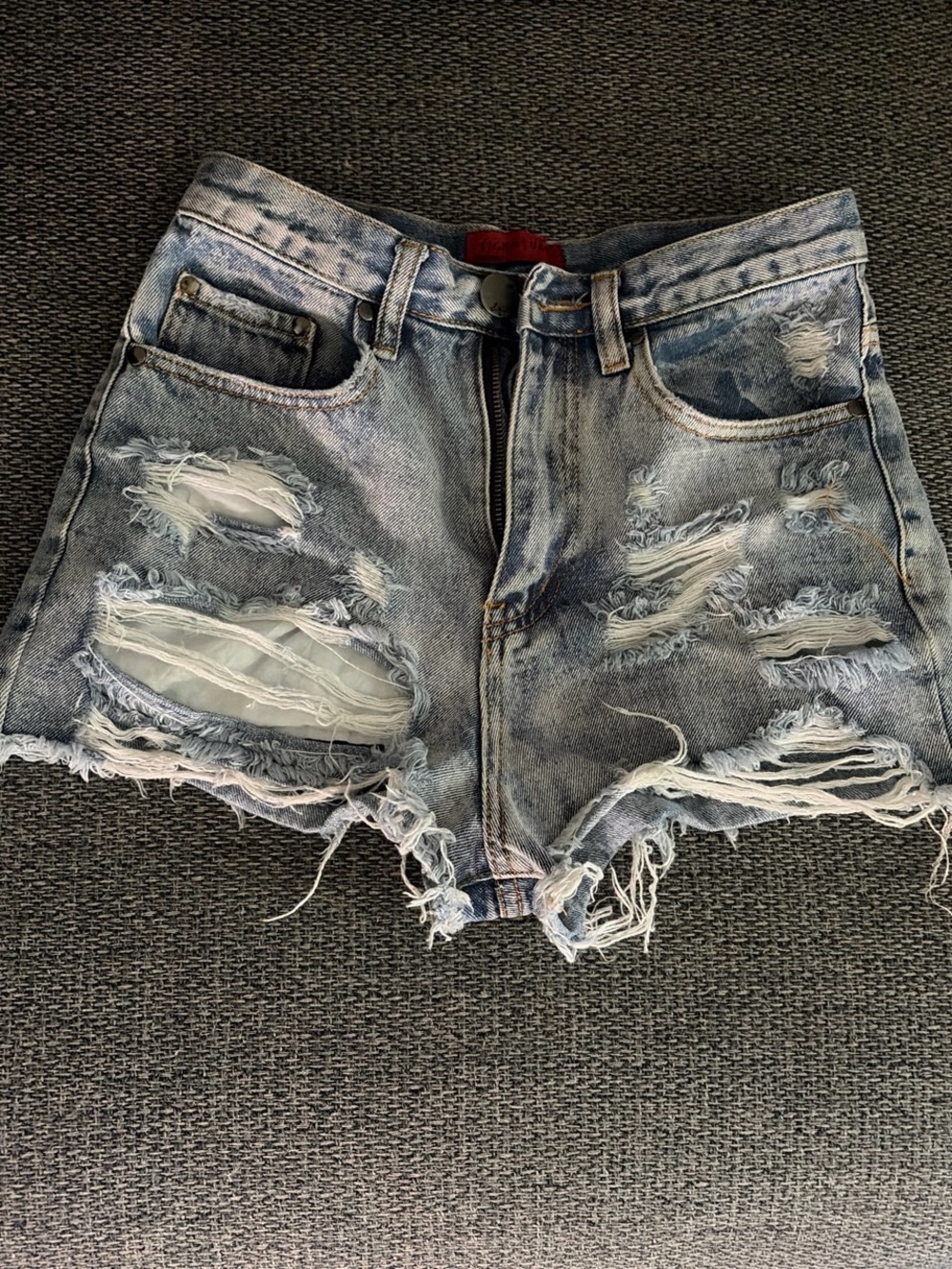 Signature8 Light Blue Distressed Denim Cutoff Shorts